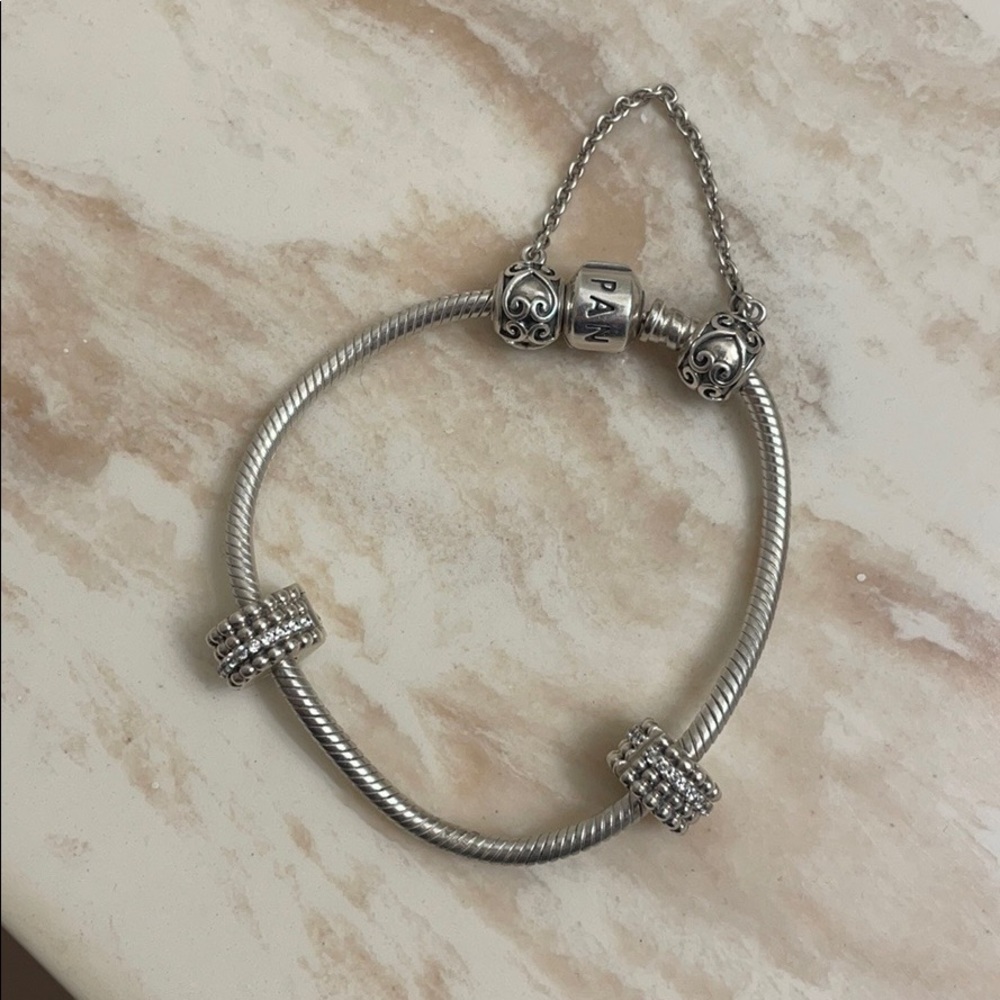 Pandora Bracelet with safety chain